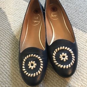 Jack Rogers Leather Navy Rebecca Flats